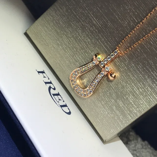 Fred Ouro Prata Pavé-Set Colar com Pingente em Forma de Ferradura 4