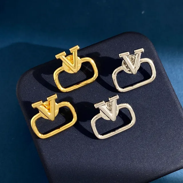 Geometric V-Motif Open-Frame Polished Silver Earrings 2