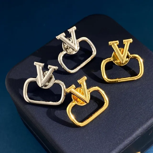 Geometric V-Motif Open-Frame Polished Silver Earrings 8