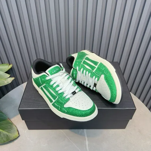 Glitter Green and White Low-Top Lifestyle Sneakers 7