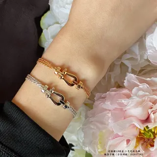 Pulseiras de corrente com fechamento horsebit em ouro e prata