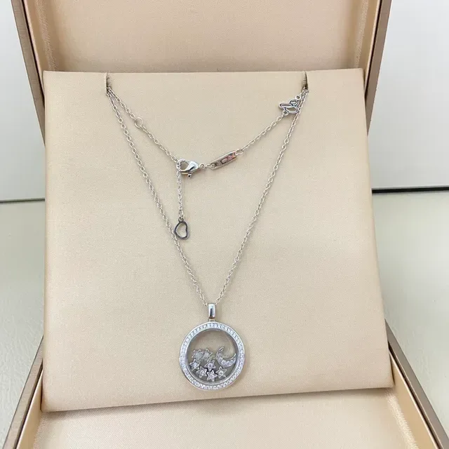 Gold and Silver Tone Star and Moon Locket Pendant Necklaces 3