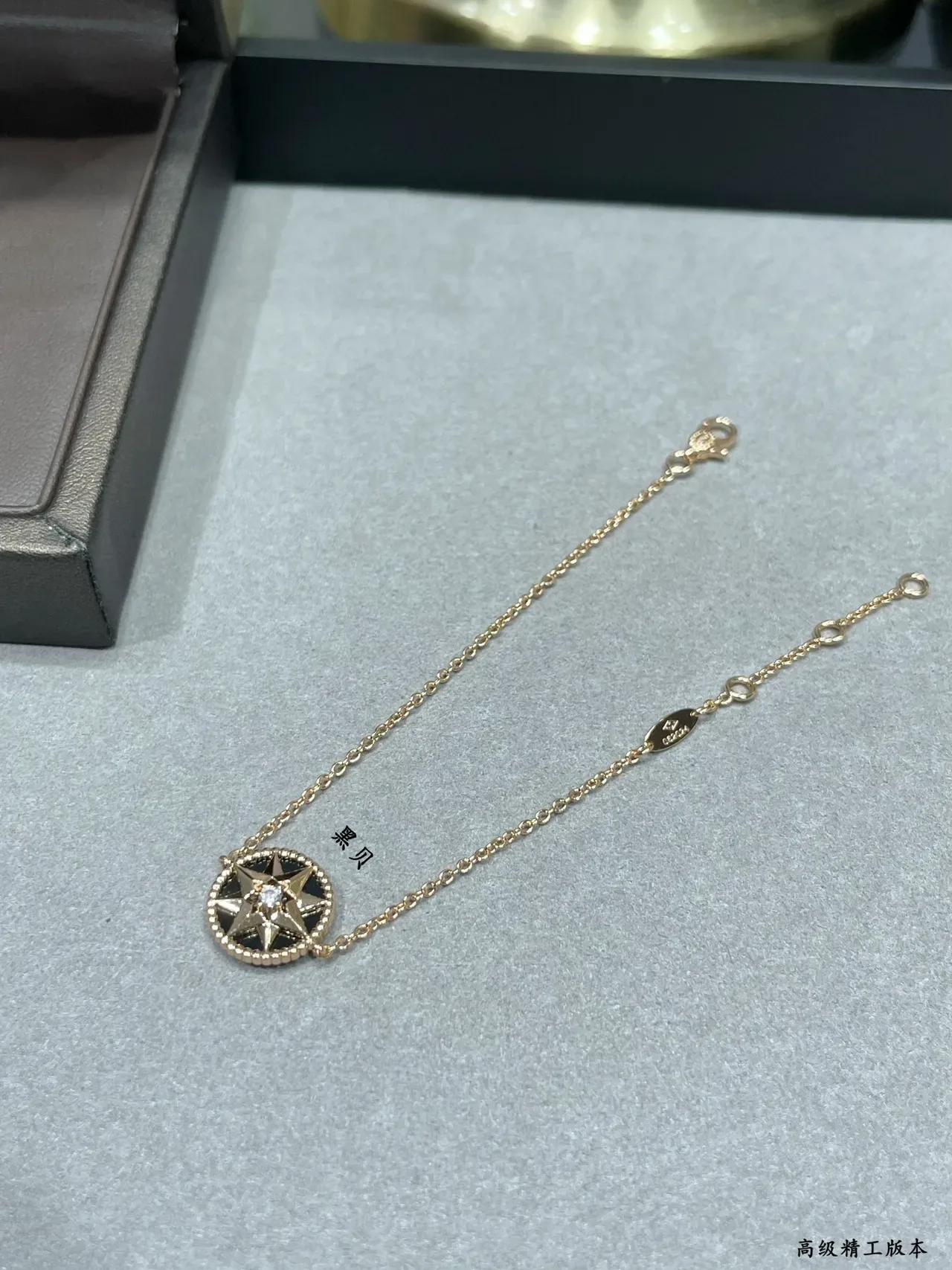 Gold Black Chain Compass Star Pendant Necklace 4
