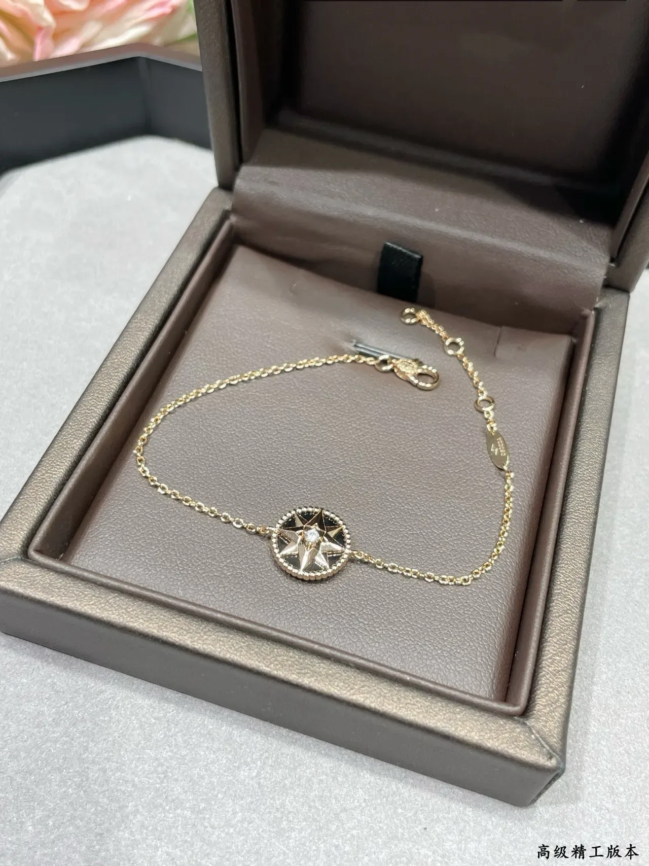 Gold Black Chain Compass Star Pendant Necklace 7