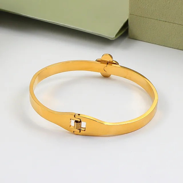 Gold Black Hinged Bangle Enamel Band Bracelet 2