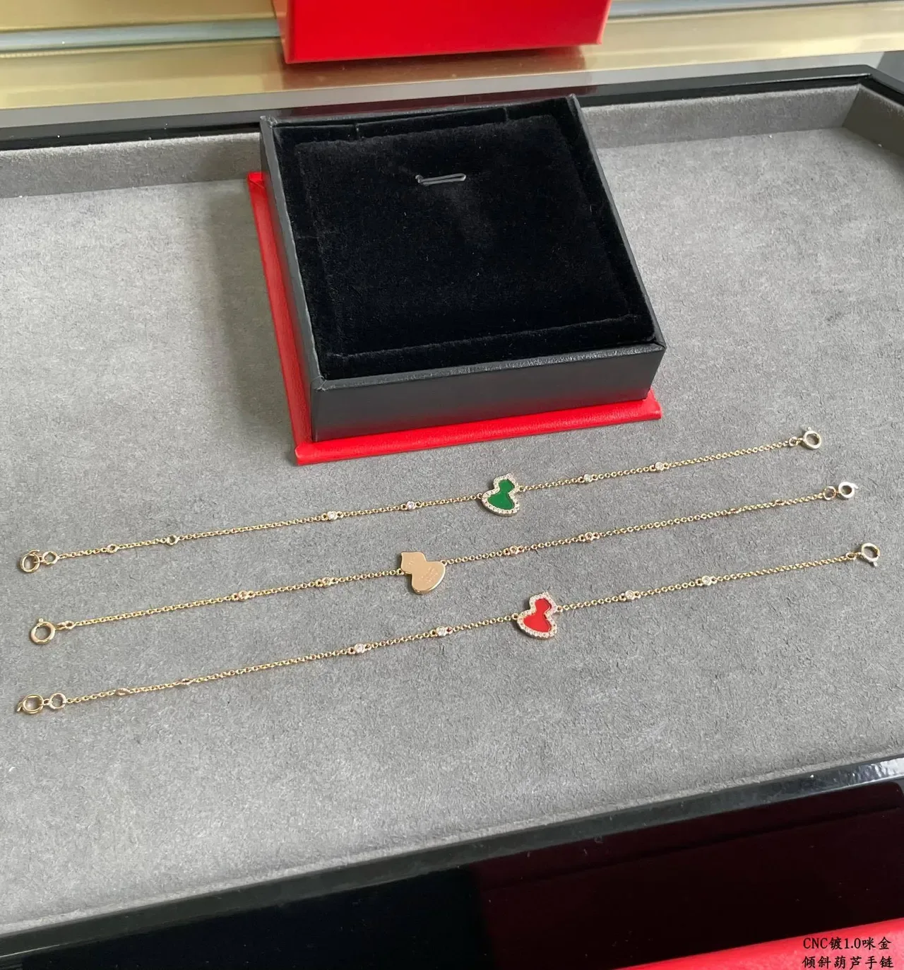 Gold Multicolor Chain Gourd-Shaped Pendant Bracelet 6