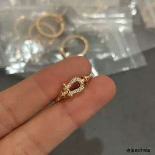 Gold Red Pavé-Set Crystals Ring