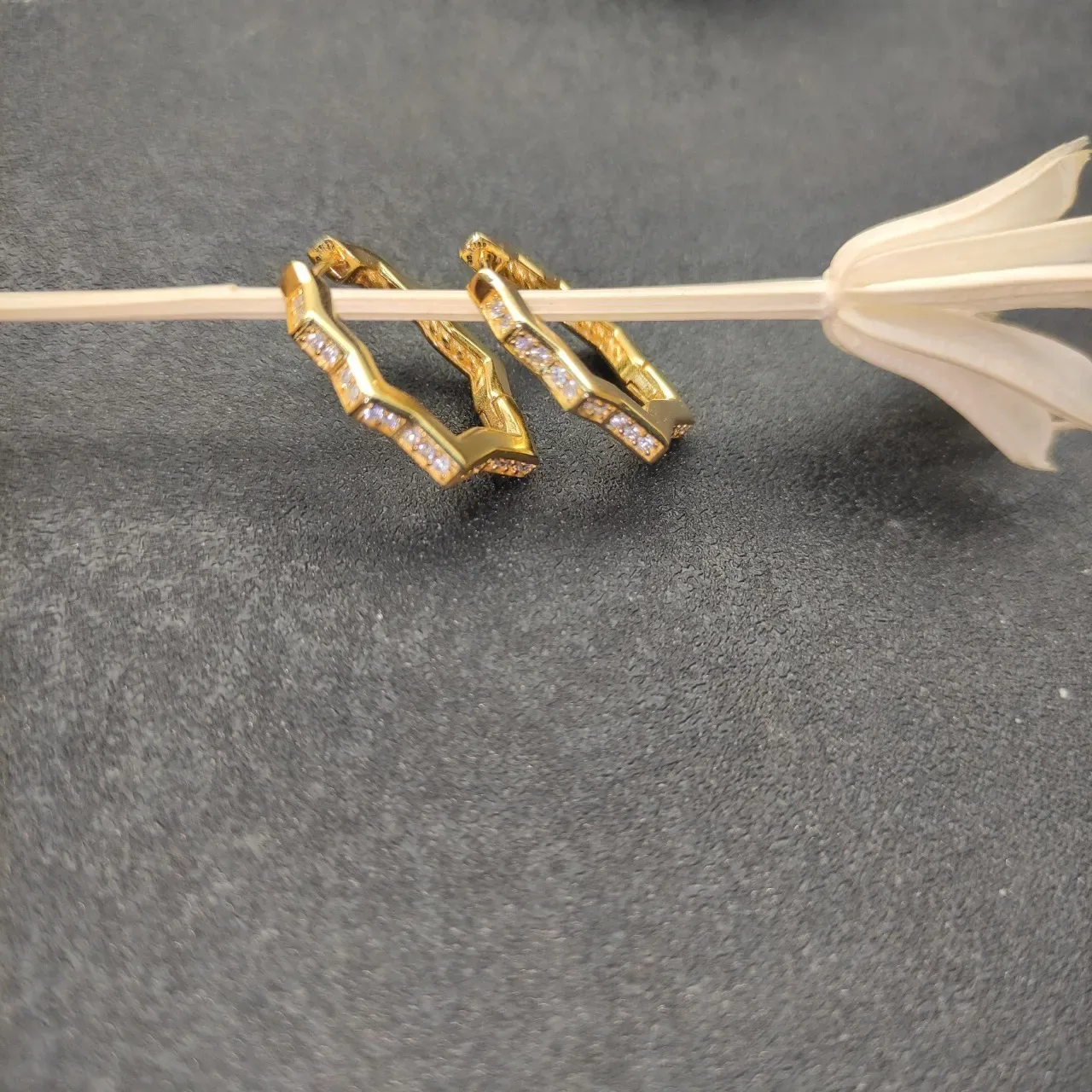 Gold Silver Geometric Layered Pavé-Set Jewelry 7