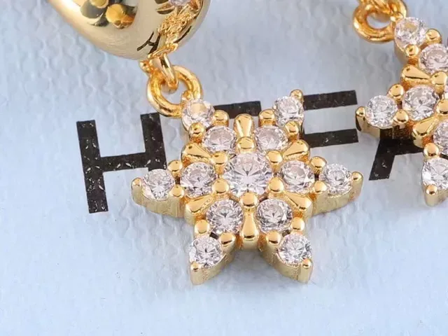 Gold Silver Huggie Hoops Paved Crystal Snowflake Charms Earrings 5