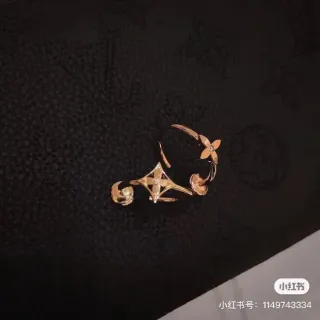 Gold Silver Openwork Floral Motif Ring