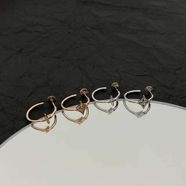 Gold Silver Openwork Floral Motif Ring 4