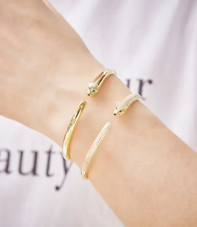 Gold Silver Rose Gold Animal-Head Cuff Bracelets 2