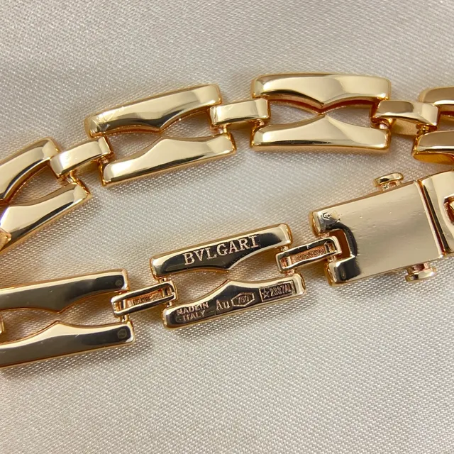 Gold Silver Rose Gold Interlocking Rectangular Link Bracelets 2