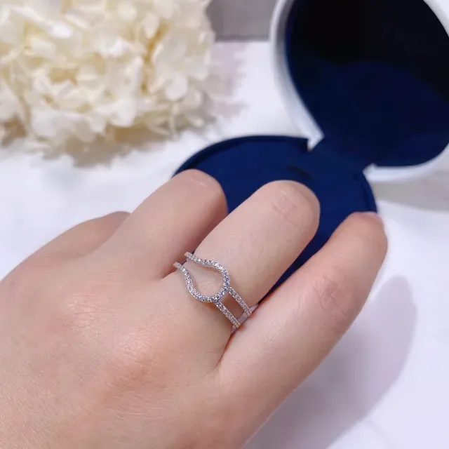 Gold Silver Twisted Rope Band Solitaire Round-Cut Stone Ring 3