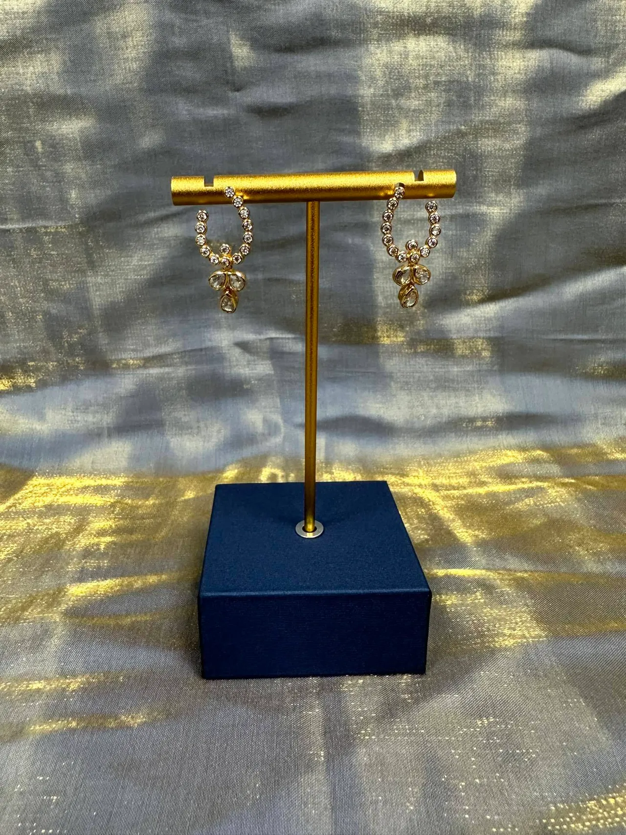 Gold-Tone Crystal Hoop-Drop Dangling Earrings 7