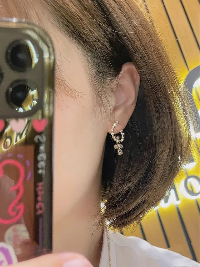 Gold-Tone Crystal Hoop-Drop Dangling Earrings 3