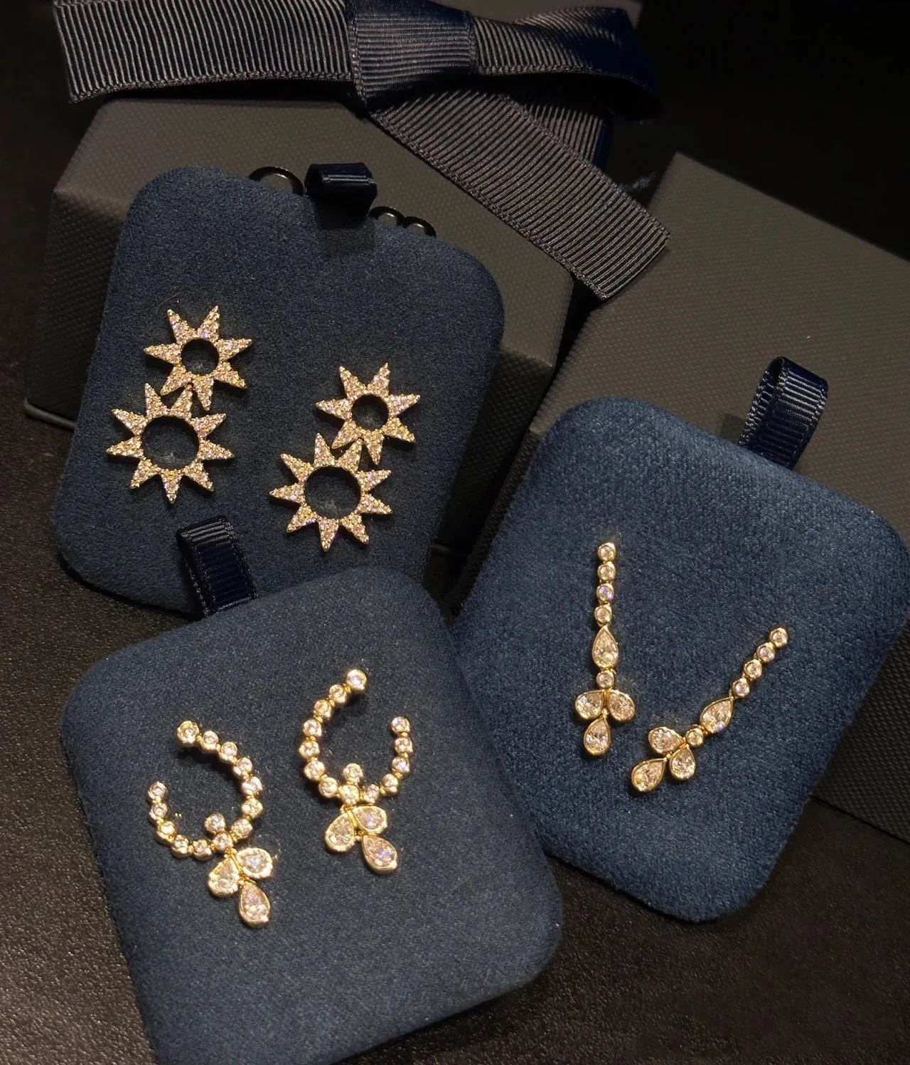 Gold-Tone Crystal Hoop-Drop Dangling Earrings 8