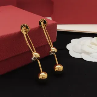 Gold-Tone Dangling Spherical Bead Earrings