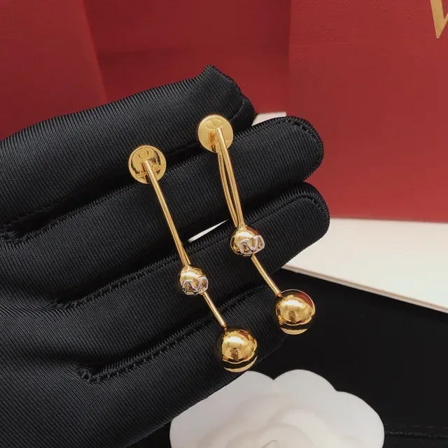 Gold-Tone Dangling Spherical Bead Earrings 6