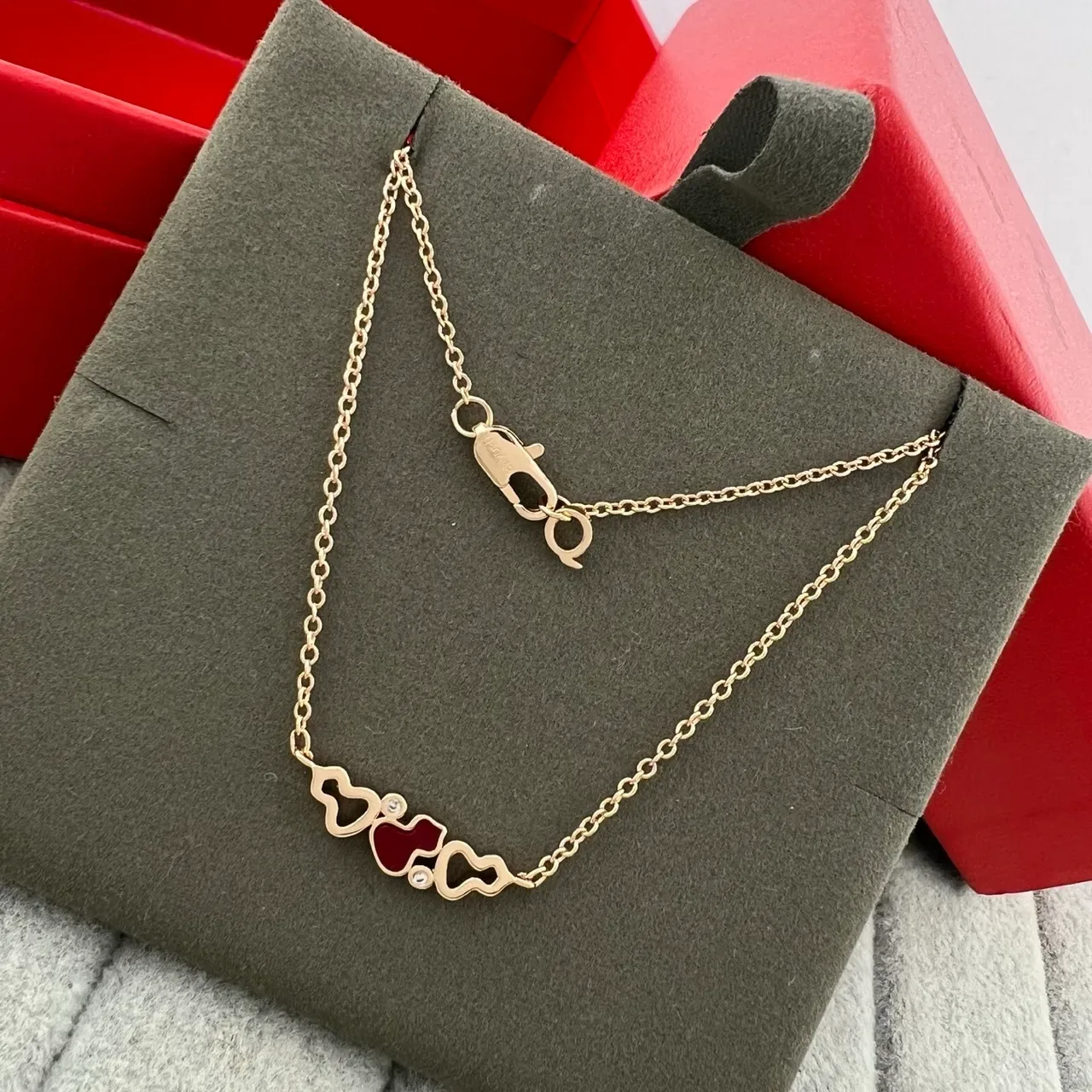 Gold-Tone Heart Enamel and Crystal Pendant Necklaces 4