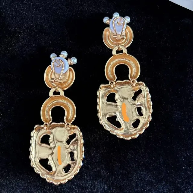 Gold-Tone Multi-Gemstone Pearl Dangling Earrings 5