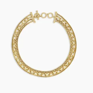 Gold-Tone Multi-Strand Chain Link Toggle Clasp Necklace
