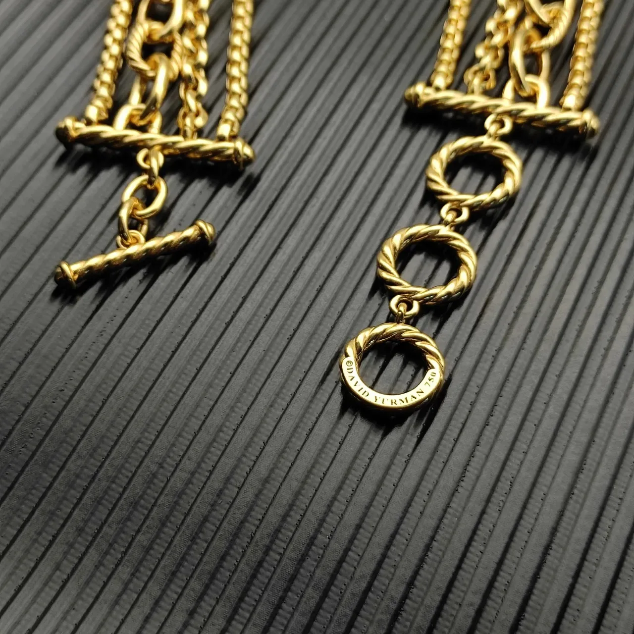 Gold-Tone Multi-Strand Chain Link Toggle Clasp Necklace 3