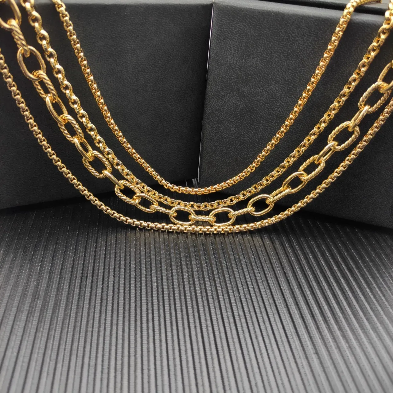 Gold-Tone Multi-Strand Chain Link Toggle Clasp Necklace 6