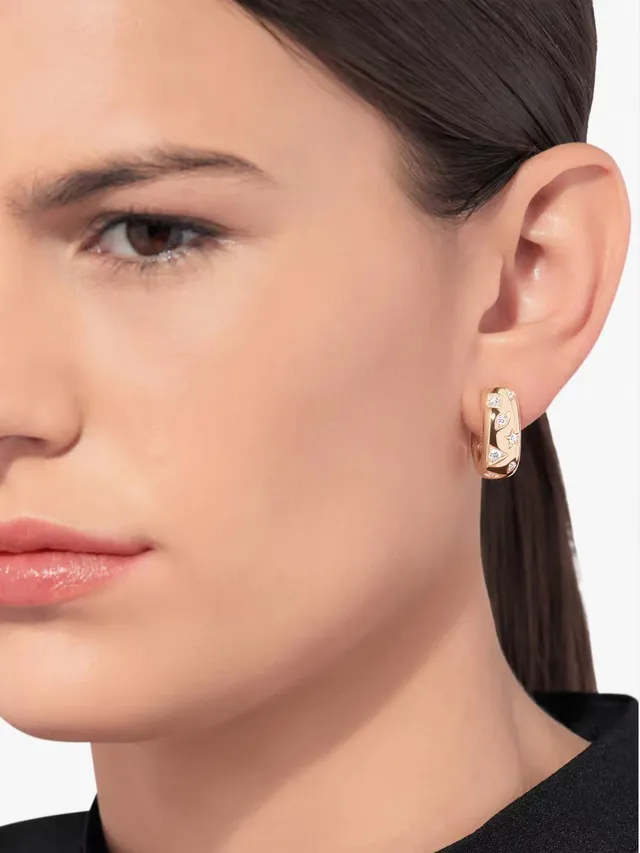 Gold-Tone Multistone Hinged Hoop Earrings 7