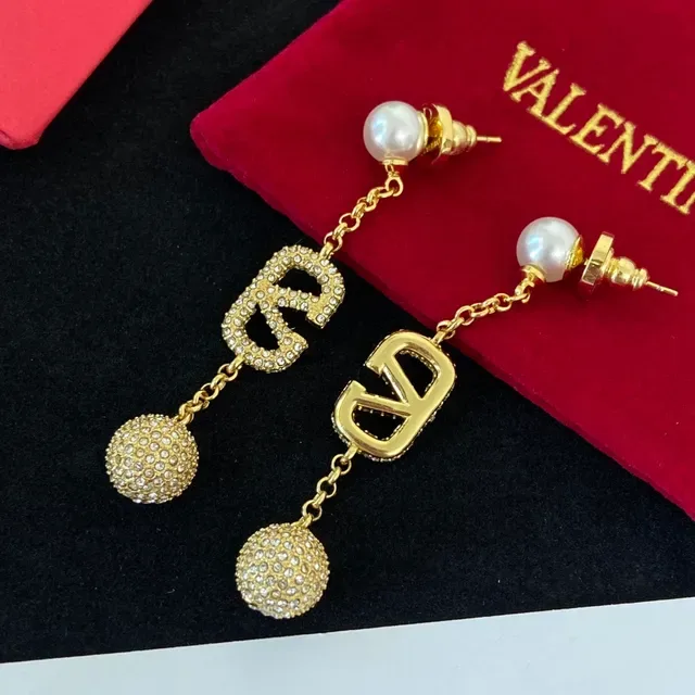Gold-Tone Pavé Crystal Pearl Logo-Motif Dangle Earrings 5