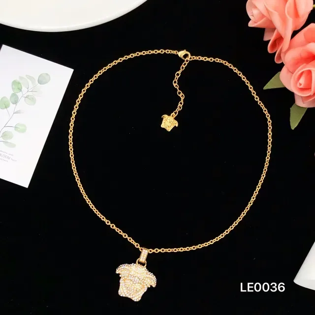 Gold-Tone Pavé Medusa Dual-Pendant Necklace 3