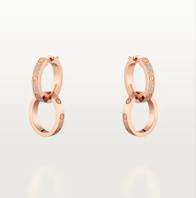 Gold Tone Silver Tone Rose Gold Tone Double-Ring Screw-Back Hoop Earrings 3