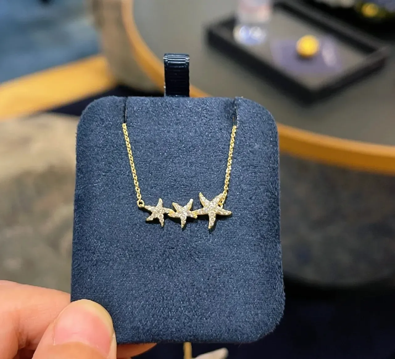 Gold-Tone Starfish Pavé Pendant Necklace 5