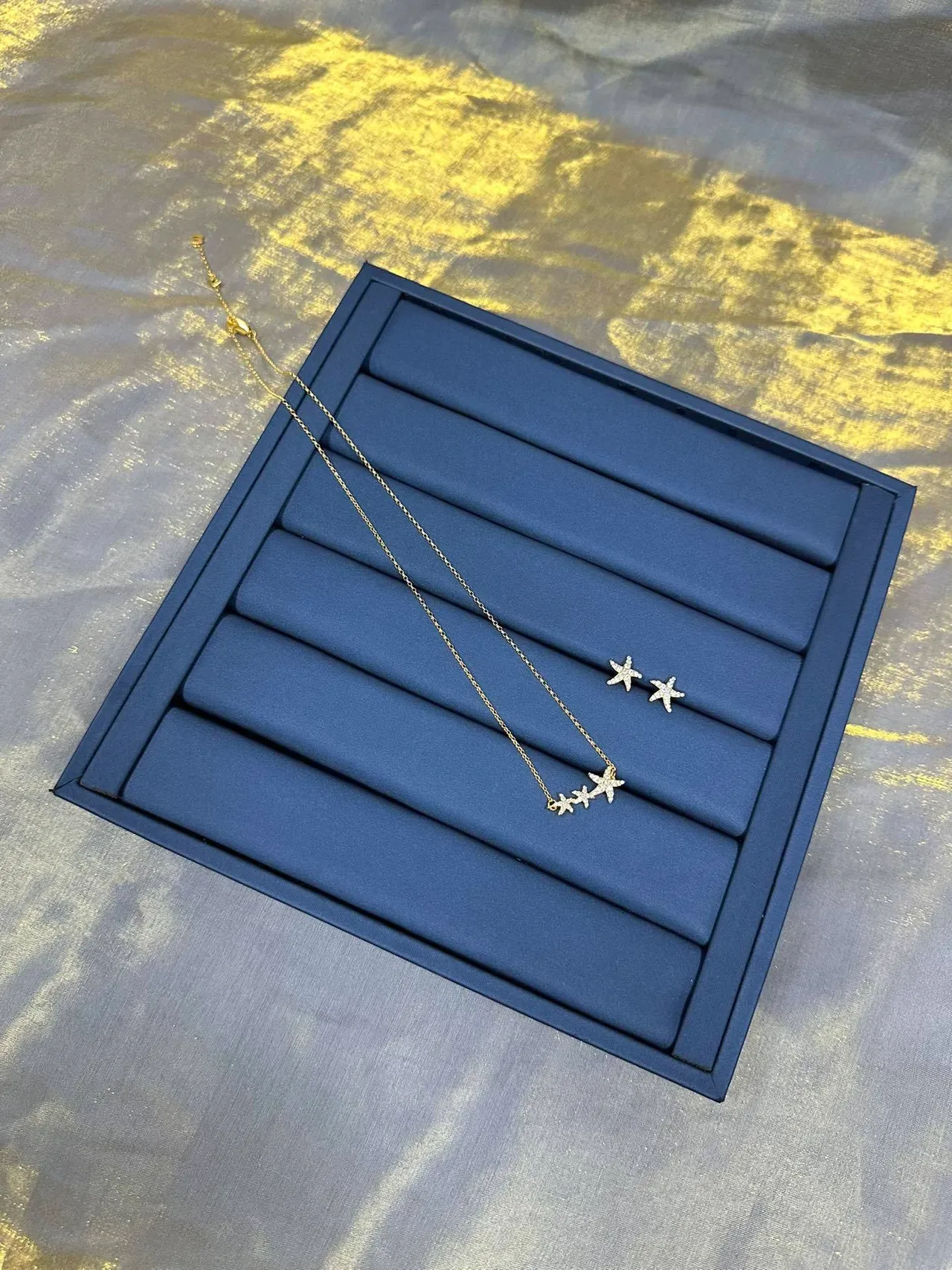 Gold-Tone Starfish Pavé Pendant Necklace 8