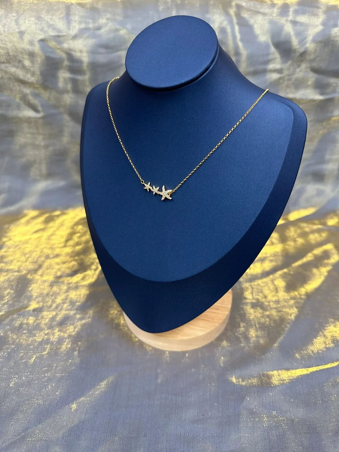 Gold-Tone Starfish Pavé Pendant Necklace 9
