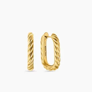 Gold Twisted Rope Hoop Earrings