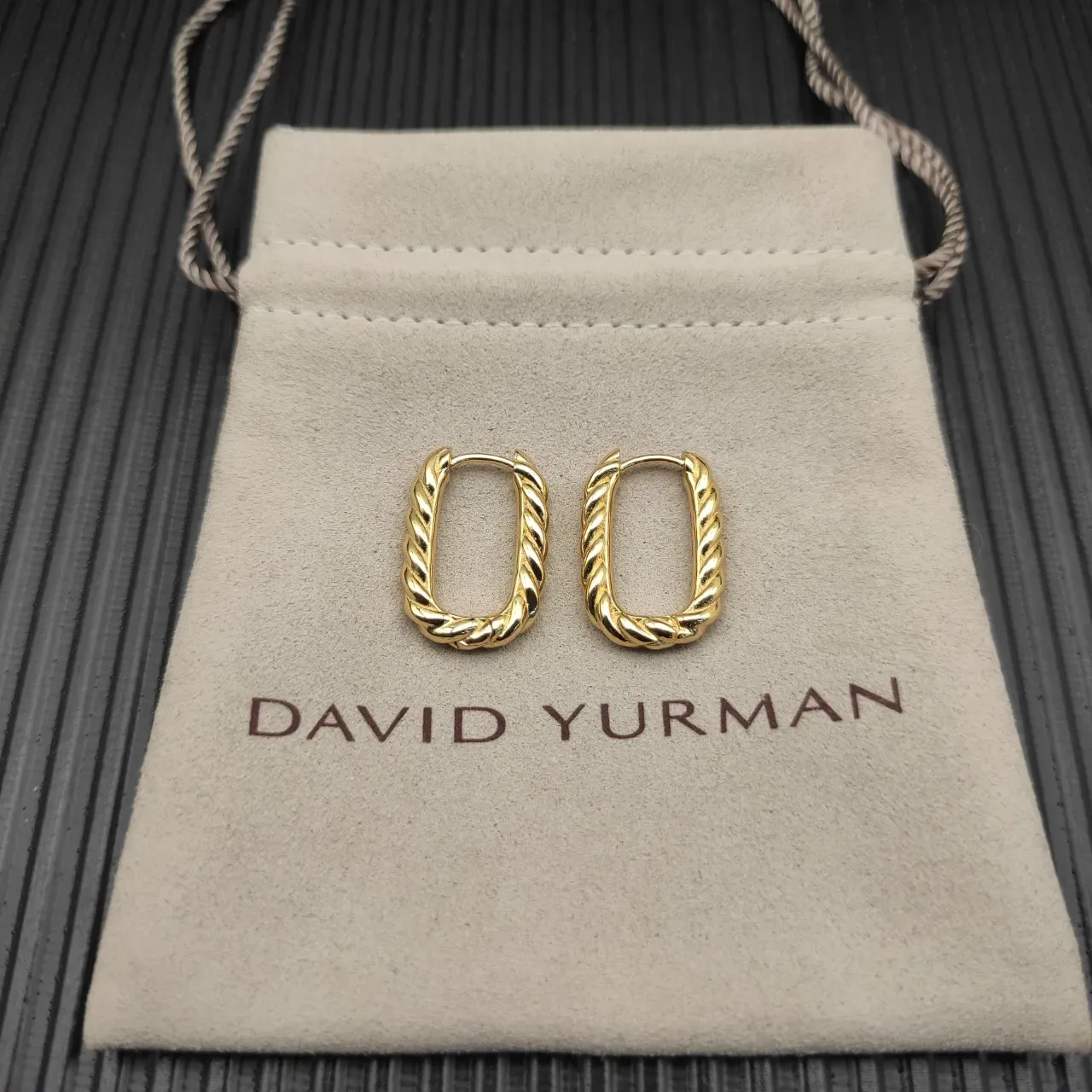 Gold Twisted Rope Hoop Earrings 9