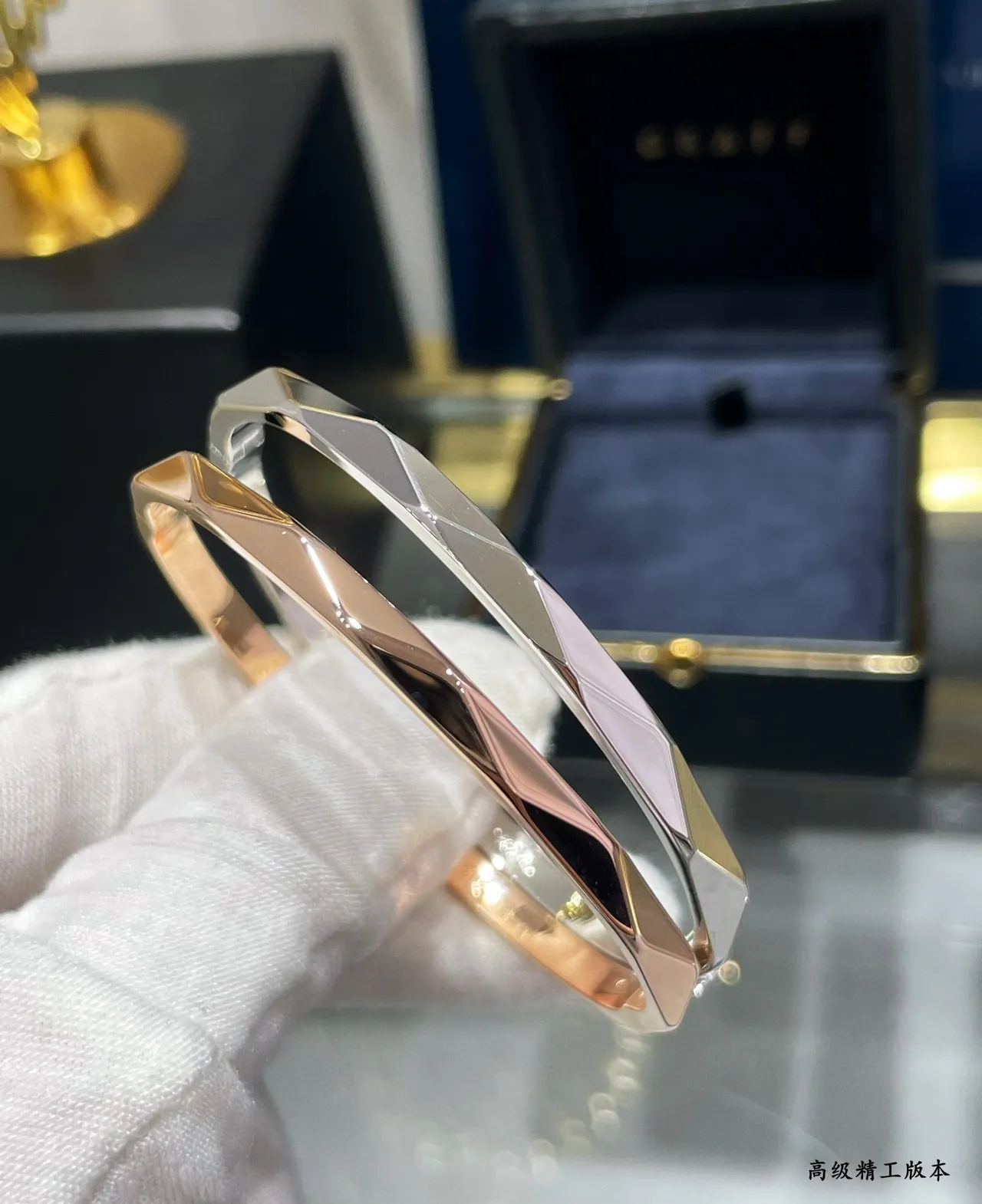 Graff Faceted Geometric Rose Gold Bracelet 7