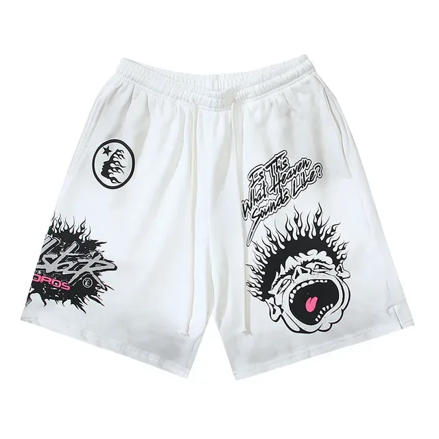 Graphic-Print Drawstring-Waist Oversized Shorts 4