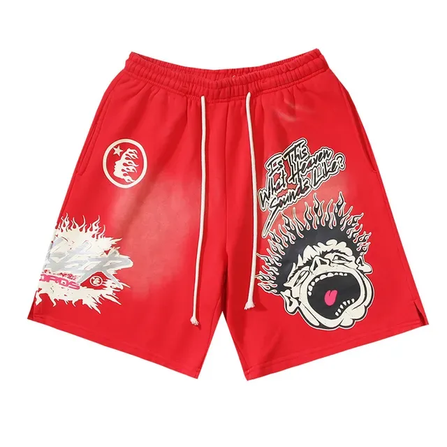 Graphic-Print Drawstring-Waist Oversized Shorts 6