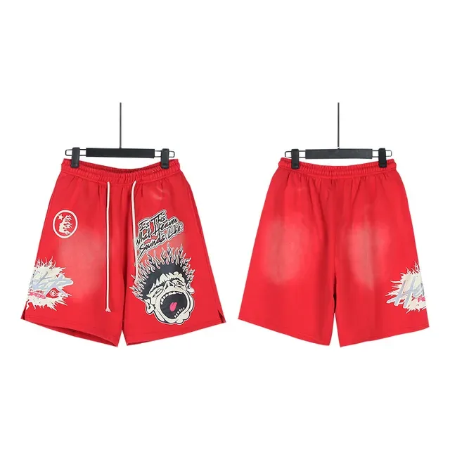 Graphic-Print Drawstring-Waist Oversized Shorts 9