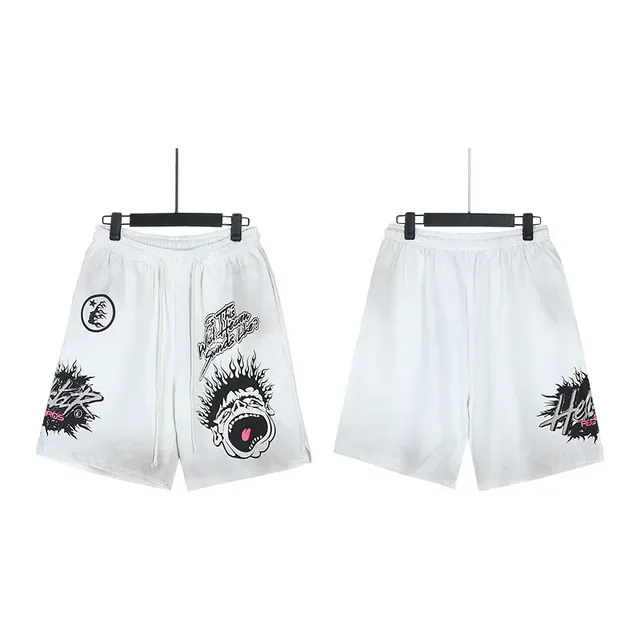 Graphic-Print Drawstring-Waist Oversized Shorts 10