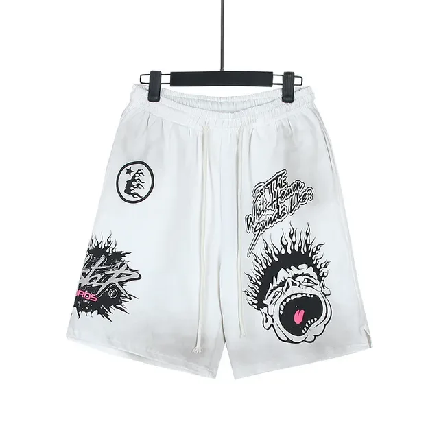 Graphic-Print Drawstring-Waist Oversized Shorts 13