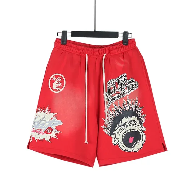 Graphic-Print Drawstring-Waist Oversized Shorts 15