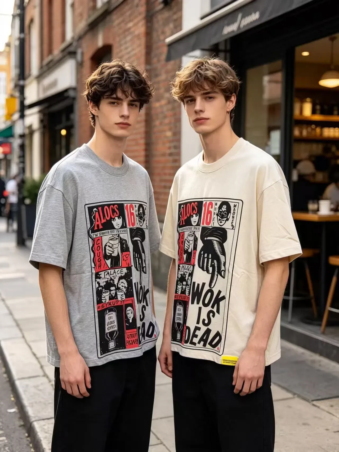 Graphic Print Oversized Crewneck T-Shirt 8