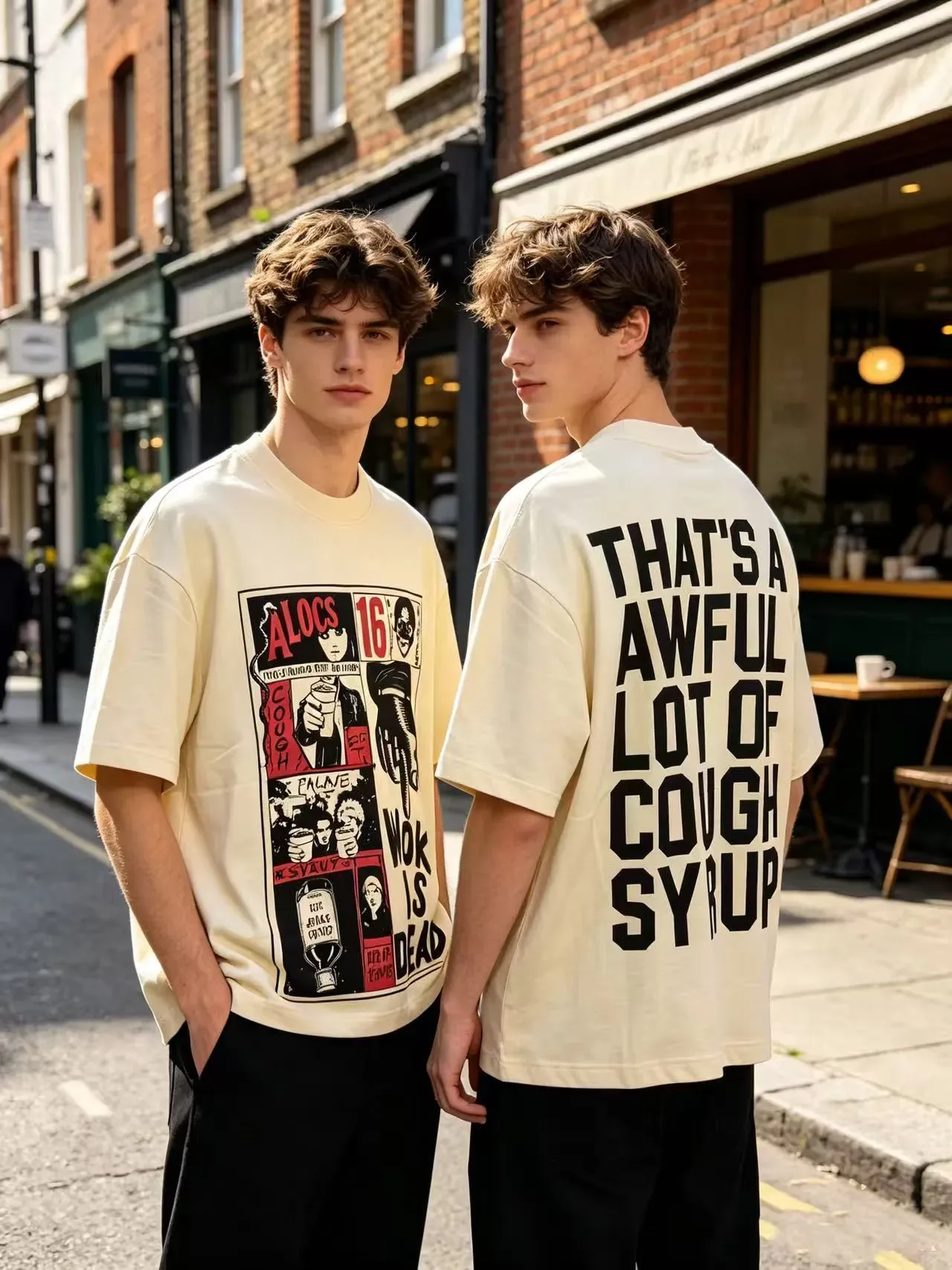 Graphic Print Oversized Crewneck T-Shirt 10