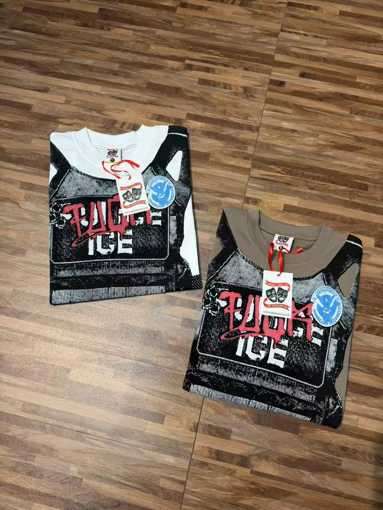 Graphic-Print Oversized Tactical Vest Motif T-Shirt 15