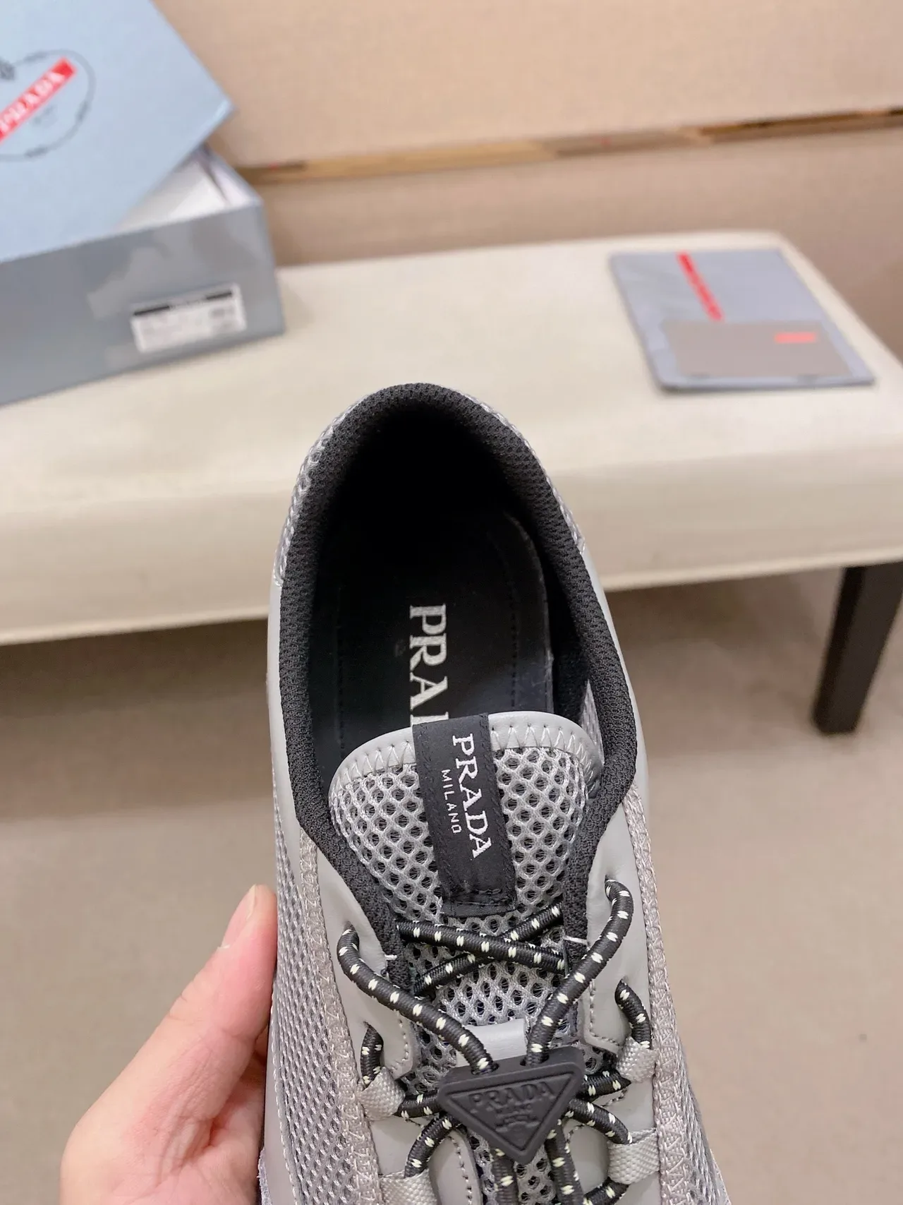 Gray and Black Mesh Suede Lifestyle Sneaker 3