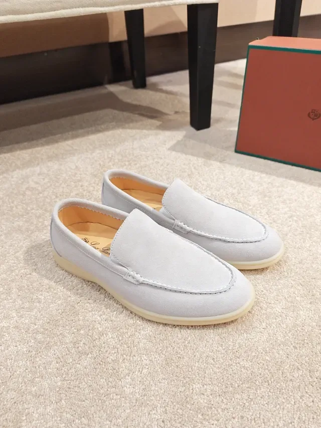 Gray Beige Suede Upper Penny Styling Loafer 4