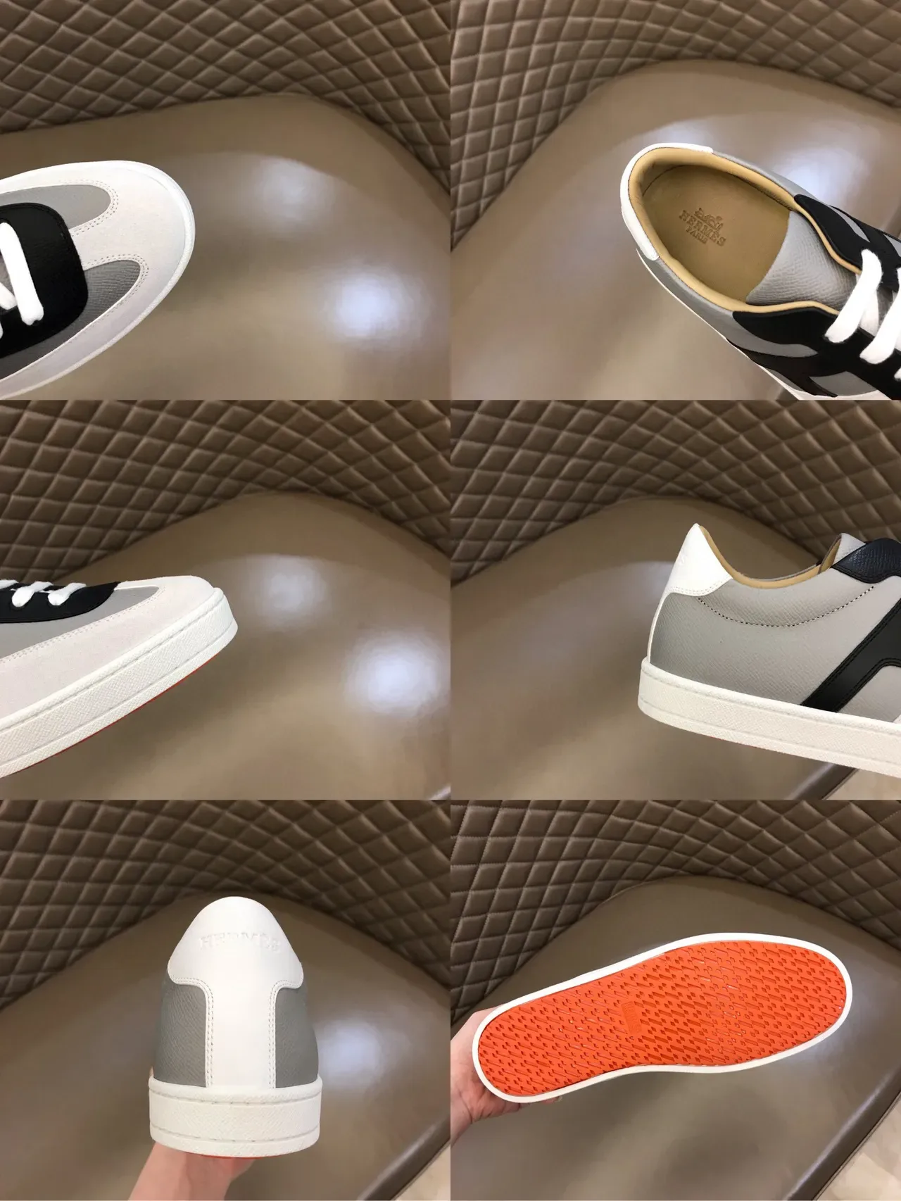 Gray Black Panelled Upper Strap Accent Sneakers 3